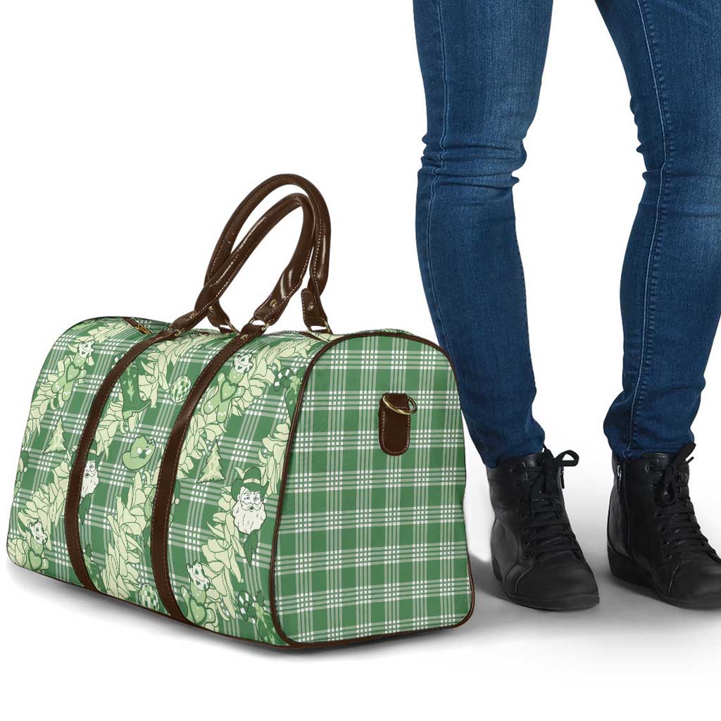 Green Palaka Hawaii Cowboy Christmas Travel Bag Paniolo Mix Maile Lei - Polynesian Pride