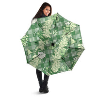 Green Palaka Hawaii Cowboy Christmas Umbrella Paniolo Mix Maile Lei LT7 - Polynesian Pride