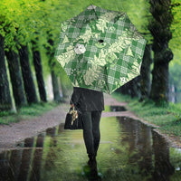 Green Palaka Hawaii Cowboy Christmas Umbrella Paniolo Mix Maile Lei LT7 - Polynesian Pride