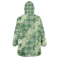 Green Palaka Hawaii Cowboy Christmas Wearable Blanket Hoodie Paniolo Mix Maile Lei LT7 - Polynesian Pride