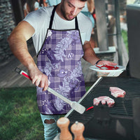 Purple Palaka Hawaii Cowboy Christmas Apron Paniolo Mix Maile Lei - Polynesian Pride