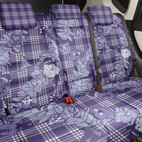 Purple Palaka Hawaii Cowboy Christmas Back Car Seat Cover Paniolo Mix Maile Lei LT7 - Polynesian Pride