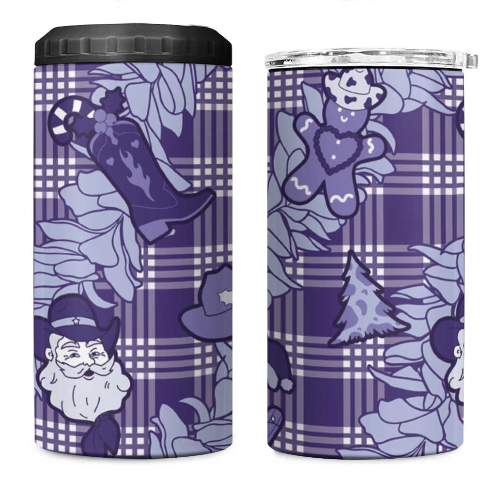 Purple Palaka Hawaii Cowboy Christmas 4 in 1 Can Cooler Tumbler Paniolo Mix Maile Lei LT7 One Size: 16 oz Purple - Polynesian Pride