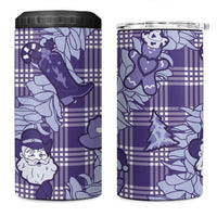Purple Palaka Hawaii Cowboy Christmas 4 in 1 Can Cooler Tumbler Paniolo Mix Maile Lei LT7 One Size: 16 oz Purple - Polynesian Pride