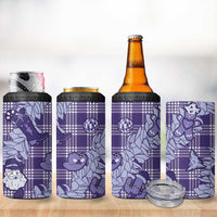 Purple Palaka Hawaii Cowboy Christmas 4 in 1 Can Cooler Tumbler Paniolo Mix Maile Lei LT7 - Polynesian Pride