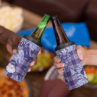 Purple Palaka Hawaii Cowboy Christmas 4 in 1 Can Cooler Tumbler Paniolo Mix Maile Lei LT7 - Polynesian Pride