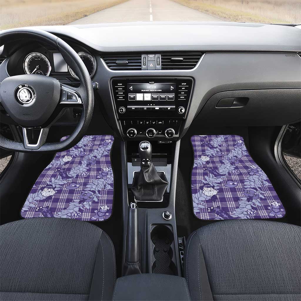 Purple Palaka Hawaii Cowboy Christmas Car Mats Paniolo Mix Maile Lei - Polynesian Pride