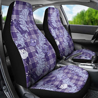 Purple Palaka Hawaii Cowboy Christmas Car Seat Cover Paniolo Mix Maile Lei LT7 - Polynesian Pride