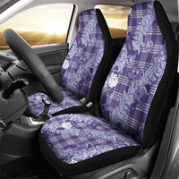 Purple Palaka Hawaii Cowboy Christmas Car Seat Cover Paniolo Mix Maile Lei LT7 - Polynesian Pride