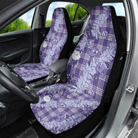 Purple Palaka Hawaii Cowboy Christmas Car Seat Cover Paniolo Mix Maile Lei LT7 - Polynesian Pride