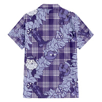 Purple Palaka Hawaii Cowboy Christmas Family Matching Long Sleeve Bodycon Dress and Hawaiian Shirt Paniolo Mix Maile Lei LT7 - Polynesian Pride