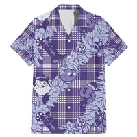 Purple Palaka Hawaii Cowboy Christmas Family Matching Mermaid Dress and Hawaiian Shirt Paniolo Mix Maile Lei LT7 Dad's Shirt - Short Sleeve Purple - Polynesian Pride