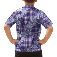 Purple Palaka Hawaii Cowboy Christmas Family Matching Puletasi and Hawaiian Shirt Paniolo Mix Maile Lei LT7 - Polynesian Pride