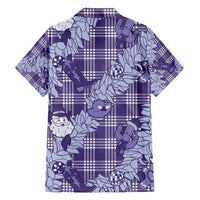 Purple Palaka Hawaii Cowboy Christmas Family Matching Short Sleeve Bodycon Dress and Hawaiian Shirt Paniolo Mix Maile Lei LT7 - Polynesian Pride