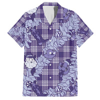 Purple Palaka Hawaii Cowboy Christmas Hawaiian Shirt Paniolo Mix Maile Lei LT7 Purple - Polynesian Pride