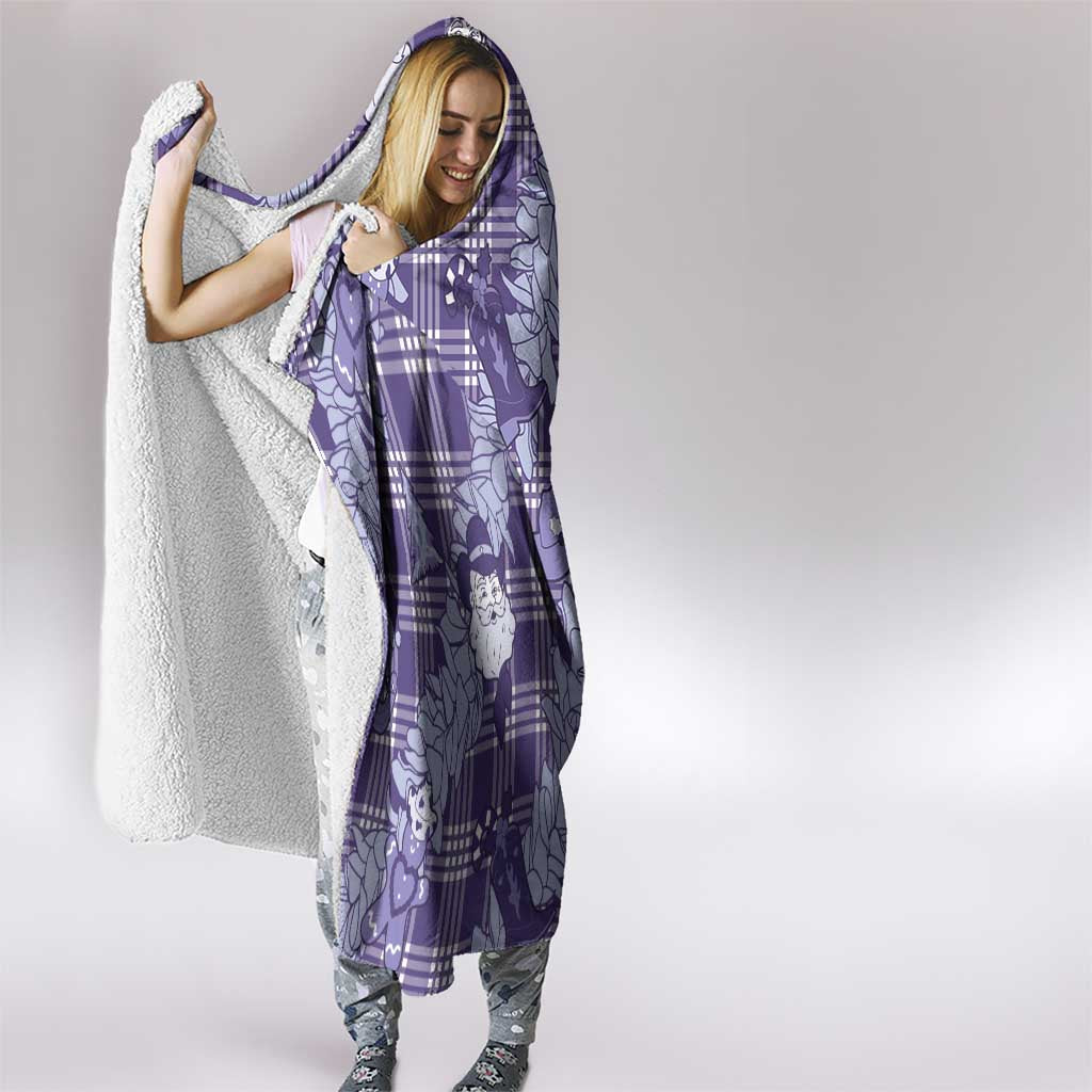 Purple Palaka Hawaii Cowboy Christmas Hooded Blanket Paniolo Mix Maile Lei - Polynesian Pride