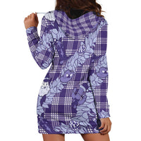 Purple Palaka Hawaii Cowboy Christmas Hoodie Dress Paniolo Mix Maile Lei LT7 - Polynesian Pride