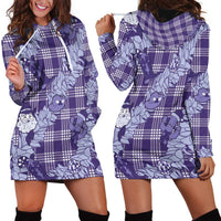 Purple Palaka Hawaii Cowboy Christmas Hoodie Dress Paniolo Mix Maile Lei LT7 - Polynesian Pride
