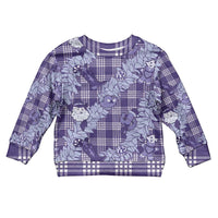 Purple Palaka Hawaii Cowboy Christmas Kid Ugly Christmas Sweater Paniolo Mix Maile Lei LT7 Kid Purple - Polynesian Pride