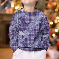 Purple Palaka Hawaii Cowboy Christmas Kid Ugly Christmas Sweater Paniolo Mix Maile Lei LT7 - Polynesian Pride