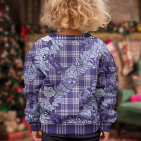 Purple Palaka Hawaii Cowboy Christmas Kid Ugly Christmas Sweater Paniolo Mix Maile Lei LT7 - Polynesian Pride