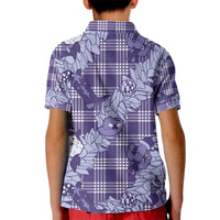 Purple Palaka Hawaii Cowboy Christmas Kid Polo Shirt Paniolo Mix Maile Lei LT7 - Polynesian Pride