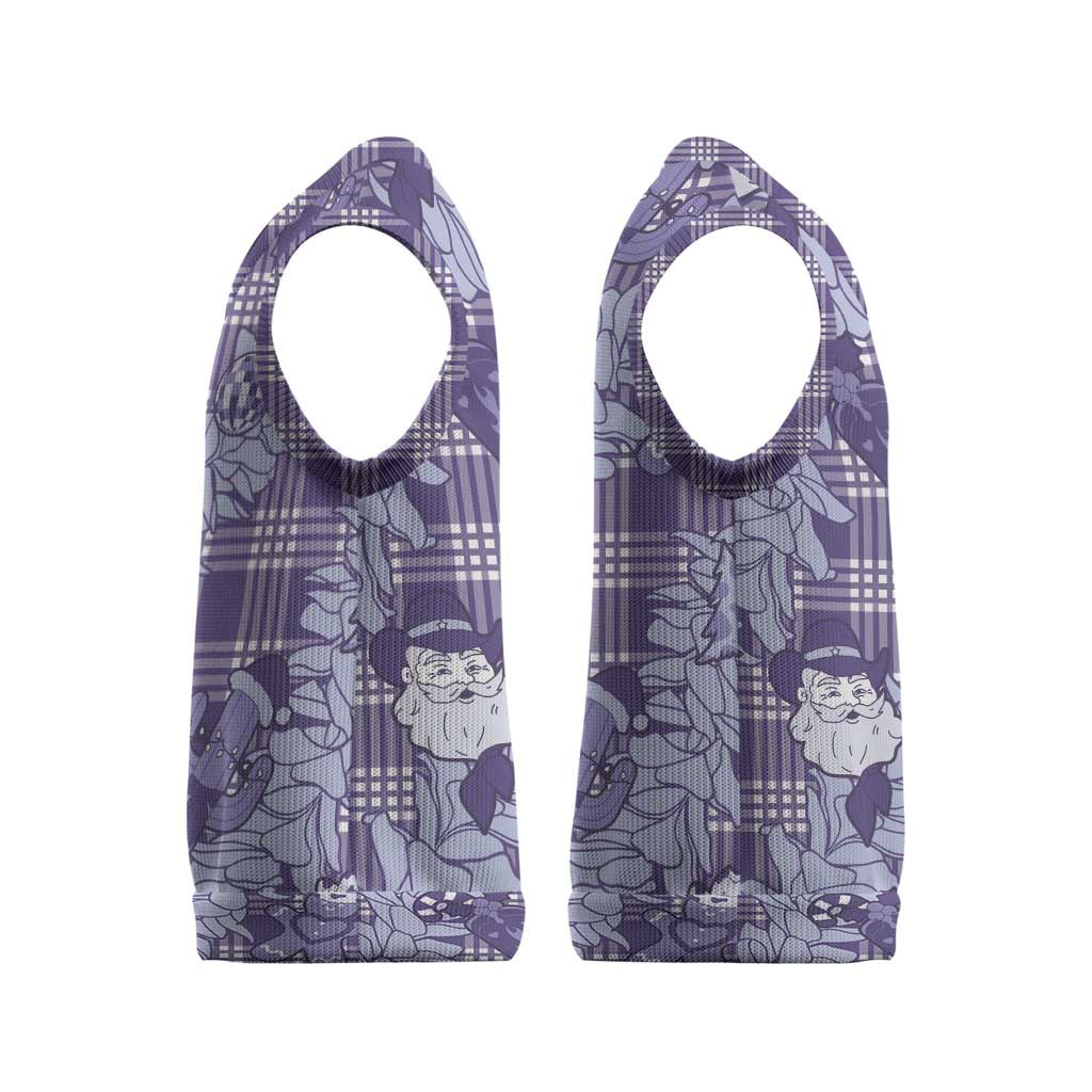 Purple Palaka Hawaii Cowboy Christmas Knitted V-Neck Vest Paniolo Mix Maile Lei LT7 - Polynesian Pride