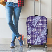 Purple Palaka Hawaii Cowboy Christmas Luggage Cover Paniolo Mix Maile Lei LT7 - Polynesian Pride