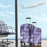 Purple Palaka Hawaii Cowboy Christmas Luggage Cover Paniolo Mix Maile Lei LT7 - Polynesian Pride