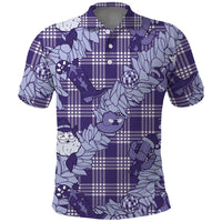 Purple Palaka Hawaii Cowboy Christmas Polo Shirt Paniolo Mix Maile Lei LT7 Purple - Polynesian Pride