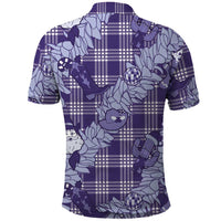 Purple Palaka Hawaii Cowboy Christmas Polo Shirt Paniolo Mix Maile Lei LT7 - Polynesian Pride