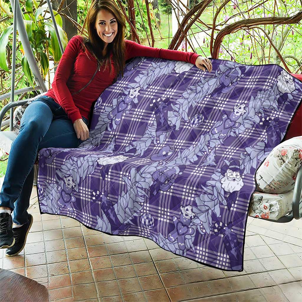 Purple Palaka Hawaii Cowboy Christmas Quilt Paniolo Mix Maile Lei - Polynesian Pride