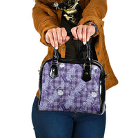 Purple Palaka Hawaii Cowboy Christmas Shoulder Handbag Paniolo Mix Maile Lei LT7 One Size Purple - Polynesian Pride
