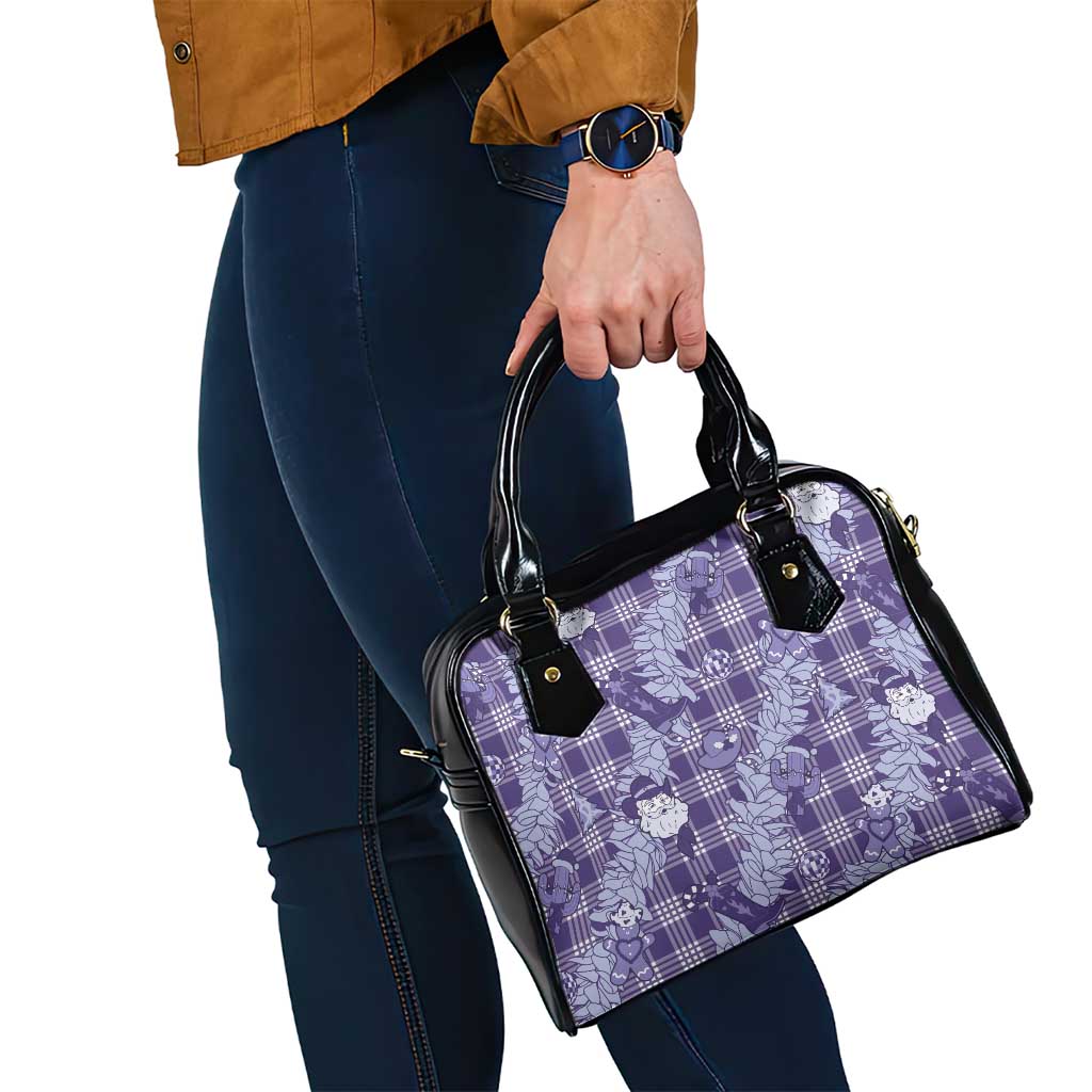 Purple Palaka Hawaii Cowboy Christmas Shoulder Handbag Paniolo Mix Maile Lei LT7 - Polynesian Pride