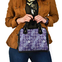 Purple Palaka Hawaii Cowboy Christmas Shoulder Handbag Paniolo Mix Maile Lei LT7 - Polynesian Pride
