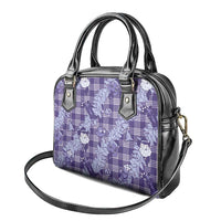 Purple Palaka Hawaii Cowboy Christmas Shoulder Handbag Paniolo Mix Maile Lei LT7 - Polynesian Pride