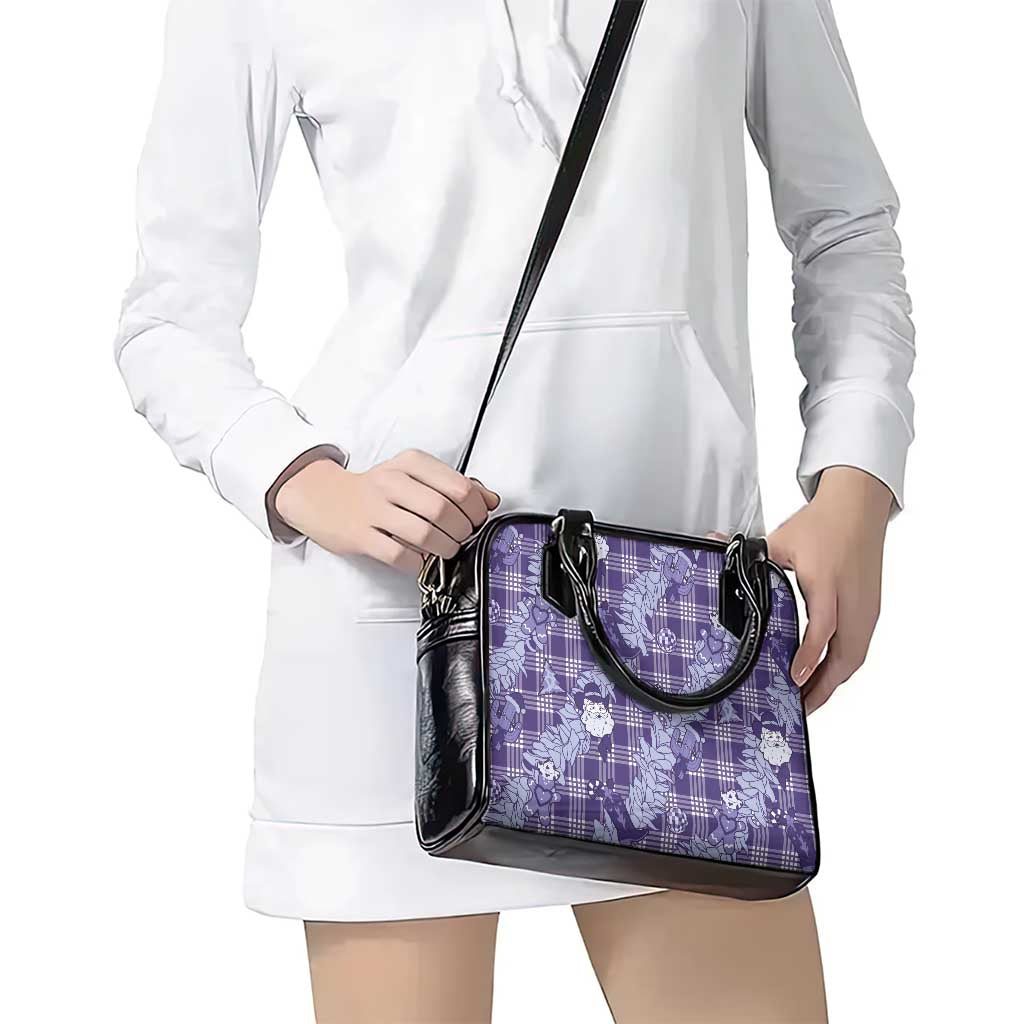 Purple Palaka Hawaii Cowboy Christmas Shoulder Handbag Paniolo Mix Maile Lei LT7 - Polynesian Pride