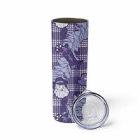 Purple Palaka Hawaii Cowboy Christmas Skinny Tumbler Paniolo Mix Maile Lei LT7 - Polynesian Pride