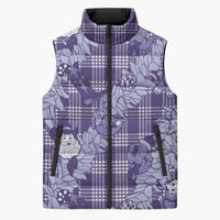 Purple Palaka Hawaii Cowboy Christmas Sleeveless Puffer Jacket Paniolo Mix Maile Lei LT7 Unisex Purple - Polynesian Pride