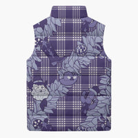 Purple Palaka Hawaii Cowboy Christmas Sleeveless Puffer Jacket Paniolo Mix Maile Lei LT7 - Polynesian Pride