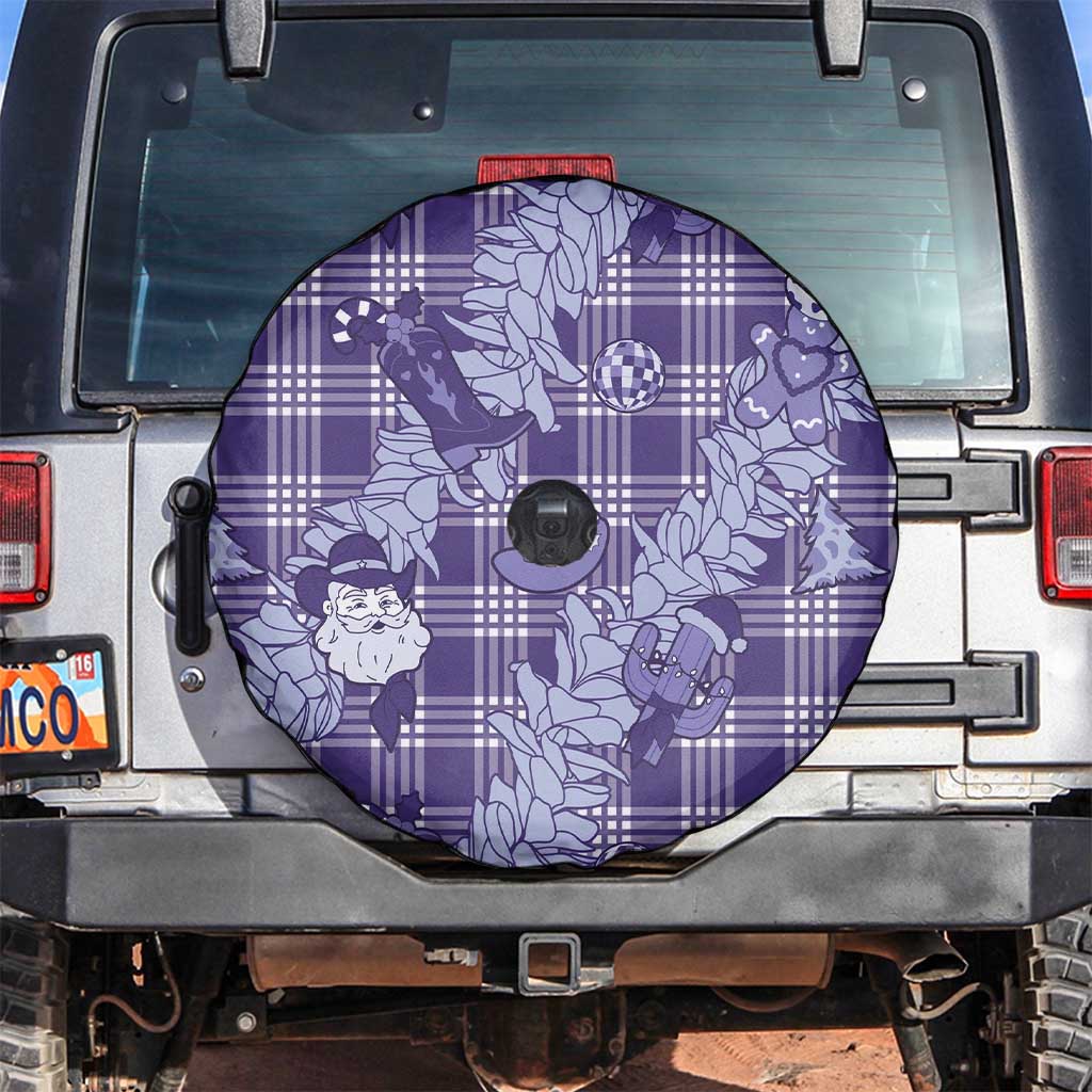 Purple Palaka Hawaii Cowboy Christmas Spare Tire Cover Paniolo Mix Maile Lei LT7 Purple - Polynesian Pride