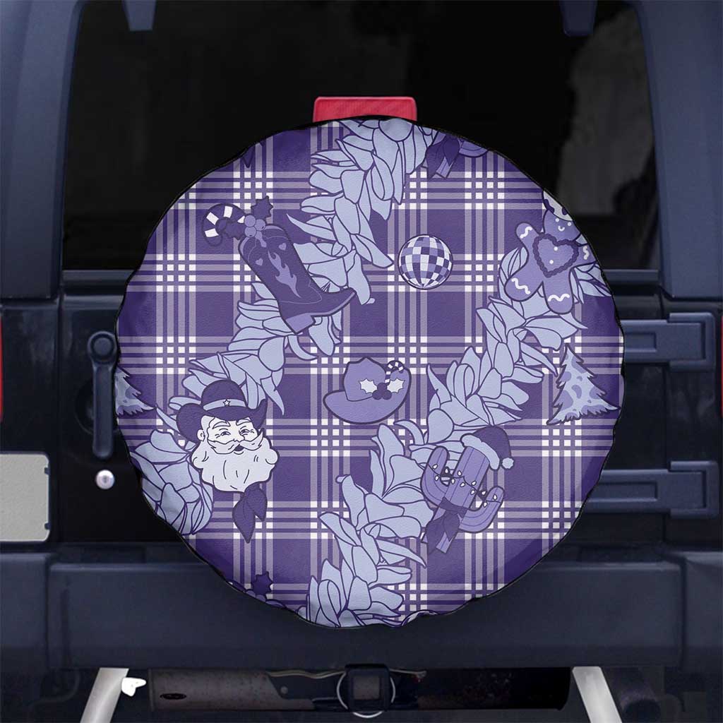 Purple Palaka Hawaii Cowboy Christmas Spare Tire Cover Paniolo Mix Maile Lei LT7 No hole Purple - Polynesian Pride