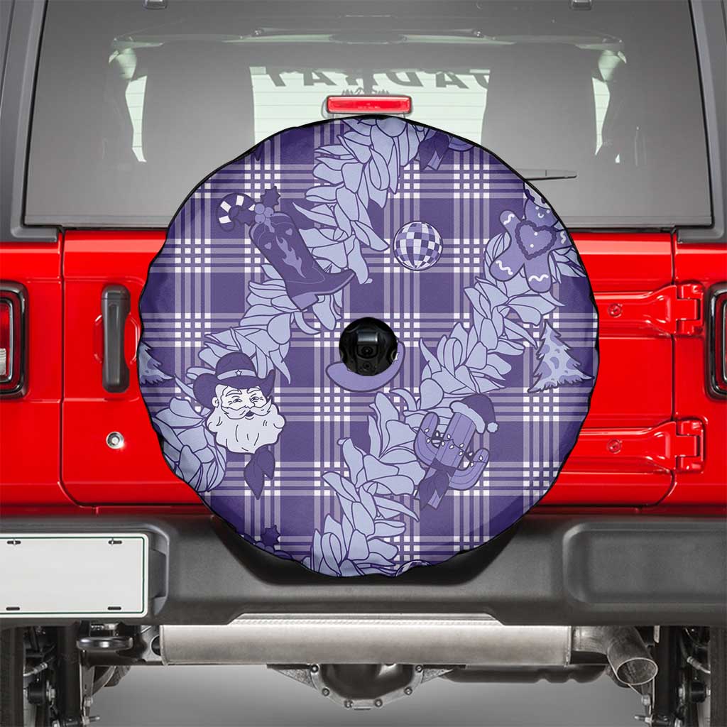 Purple Palaka Hawaii Cowboy Christmas Spare Tire Cover Paniolo Mix Maile Lei LT7 - Polynesian Pride