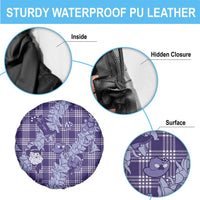 Purple Palaka Hawaii Cowboy Christmas Spare Tire Cover Paniolo Mix Maile Lei LT7 - Polynesian Pride