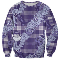 Purple Palaka Hawaii Cowboy Christmas Sweatshirt Paniolo Mix Maile Lei LT7 Unisex Purple - Polynesian Pride