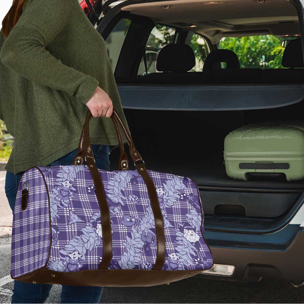 Purple Palaka Hawaii Cowboy Christmas Travel Bag Paniolo Mix Maile Lei - Polynesian Pride