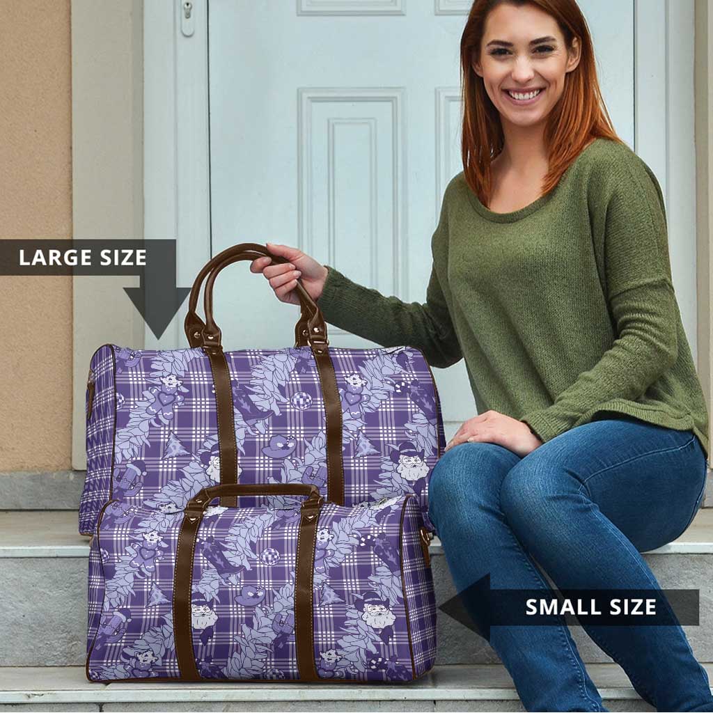 Purple Palaka Hawaii Cowboy Christmas Travel Bag Paniolo Mix Maile Lei - Polynesian Pride