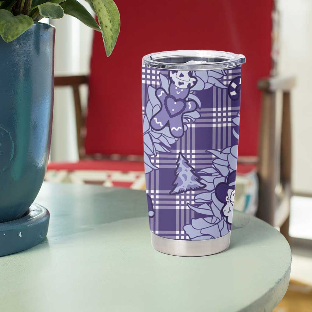 Purple Palaka Hawaii Cowboy Christmas Tumbler Cup Paniolo Mix Maile Lei LT7 - Polynesian Pride