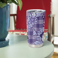 Purple Palaka Hawaii Cowboy Christmas Tumbler Cup Paniolo Mix Maile Lei LT7 - Polynesian Pride