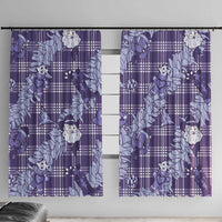 Purple Palaka Hawaii Cowboy Christmas Window Curtain Paniolo Mix Maile Lei LT7 With Hooks Purple - Polynesian Pride